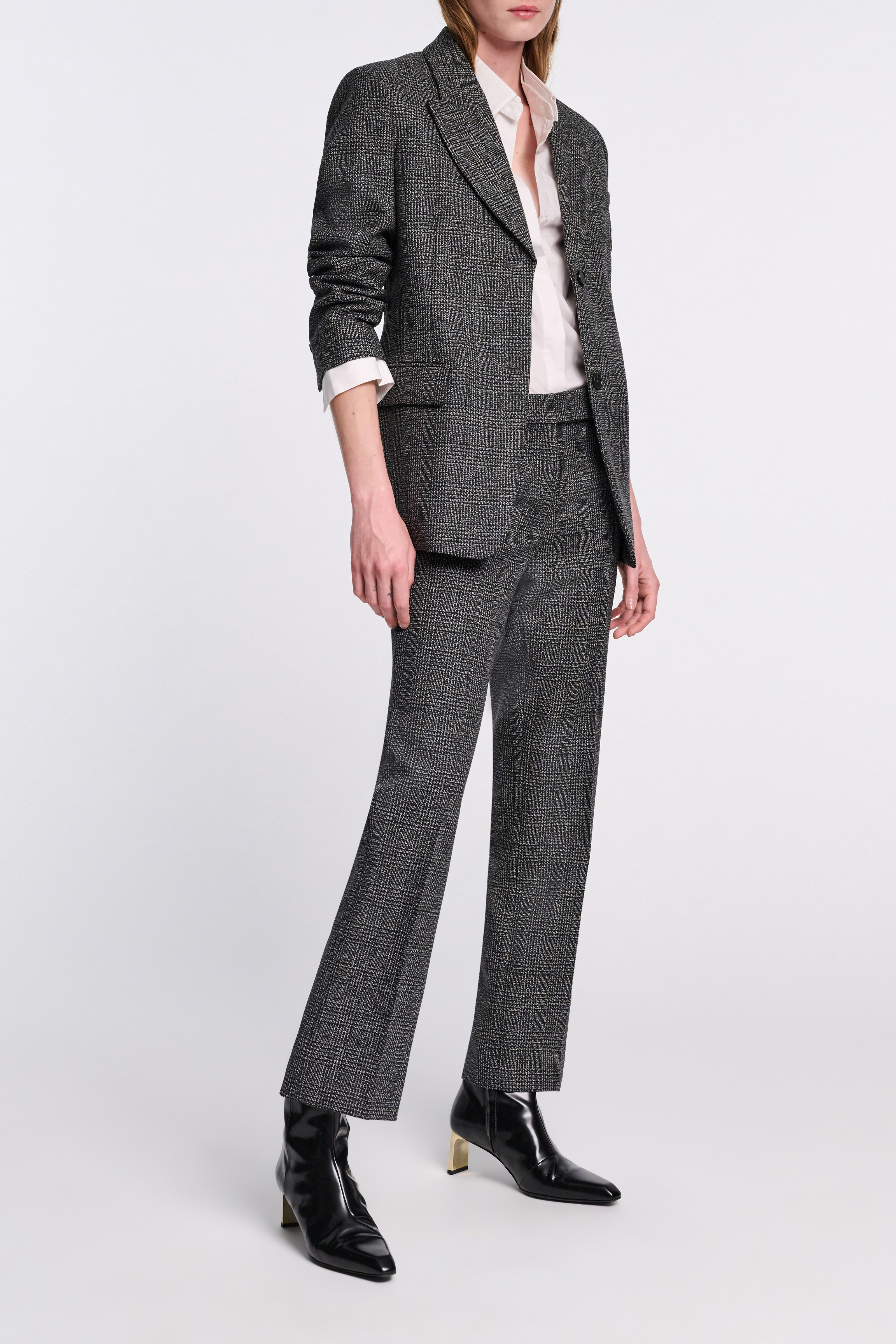 Dorothee Schumacher Glen plaid wool blazer salt & pepper glencheck